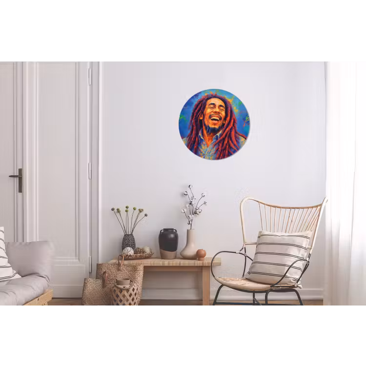 Wandcirkel - Aluminium - Regenboogkleuren - Man - schilderij — 2