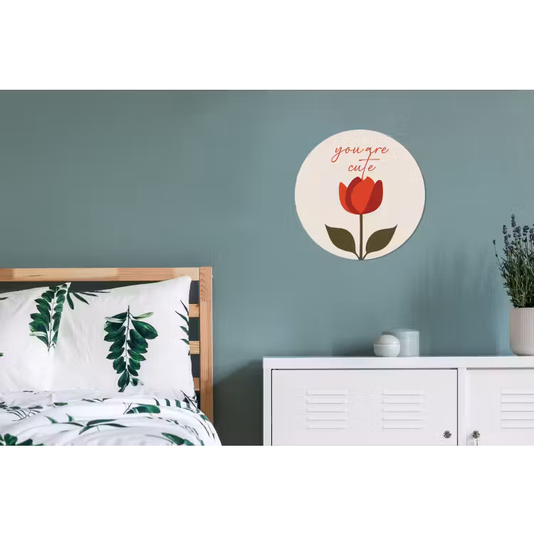 Wandcirkel - Aluminium - Roos - Rood - Bloem - Valentijn — 4