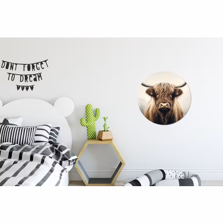 Wandcirkel - Aluminium - Schotse hooglander - Hoorns - Landschap — 5
