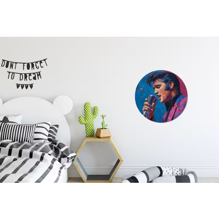 Wandcirkel - Aluminium - Zingende man - Glitterjas - Microfoon — 5