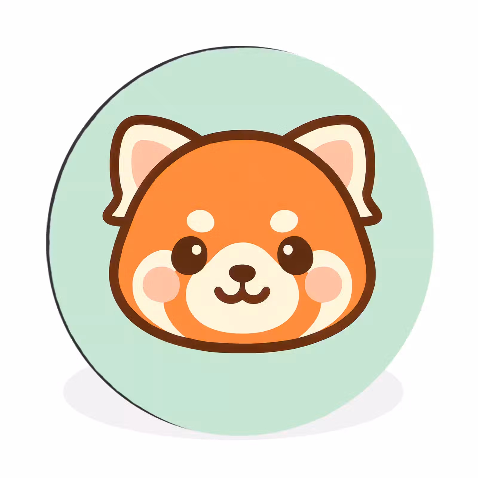 Wandcirkel - Aluminium - Rode panda - Groen - Cartoon — 1