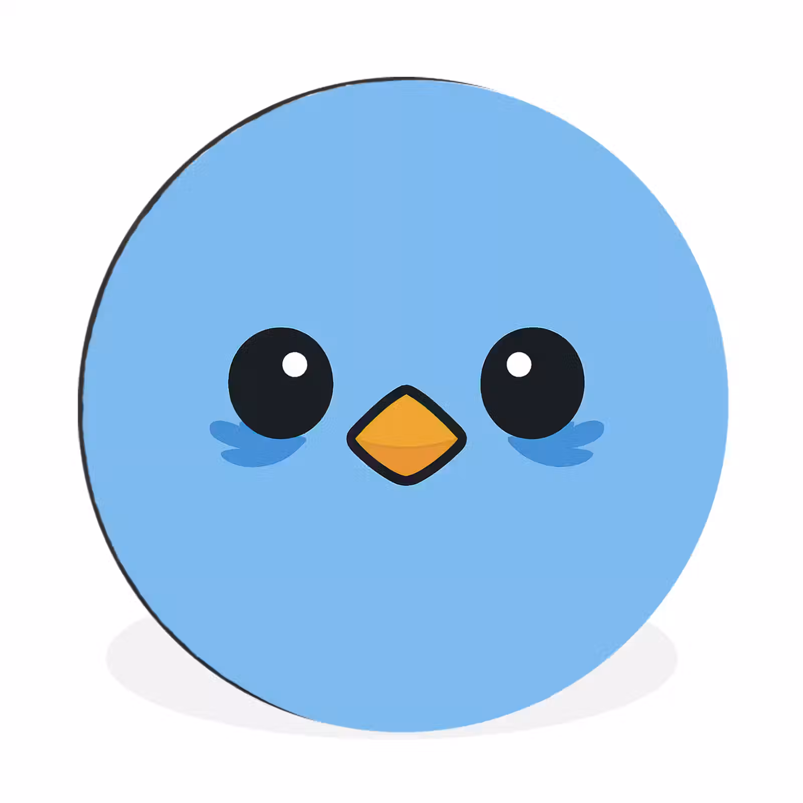 Wandcirkel - Aluminium - Vogel - Blauw - Eenvoudig — 1