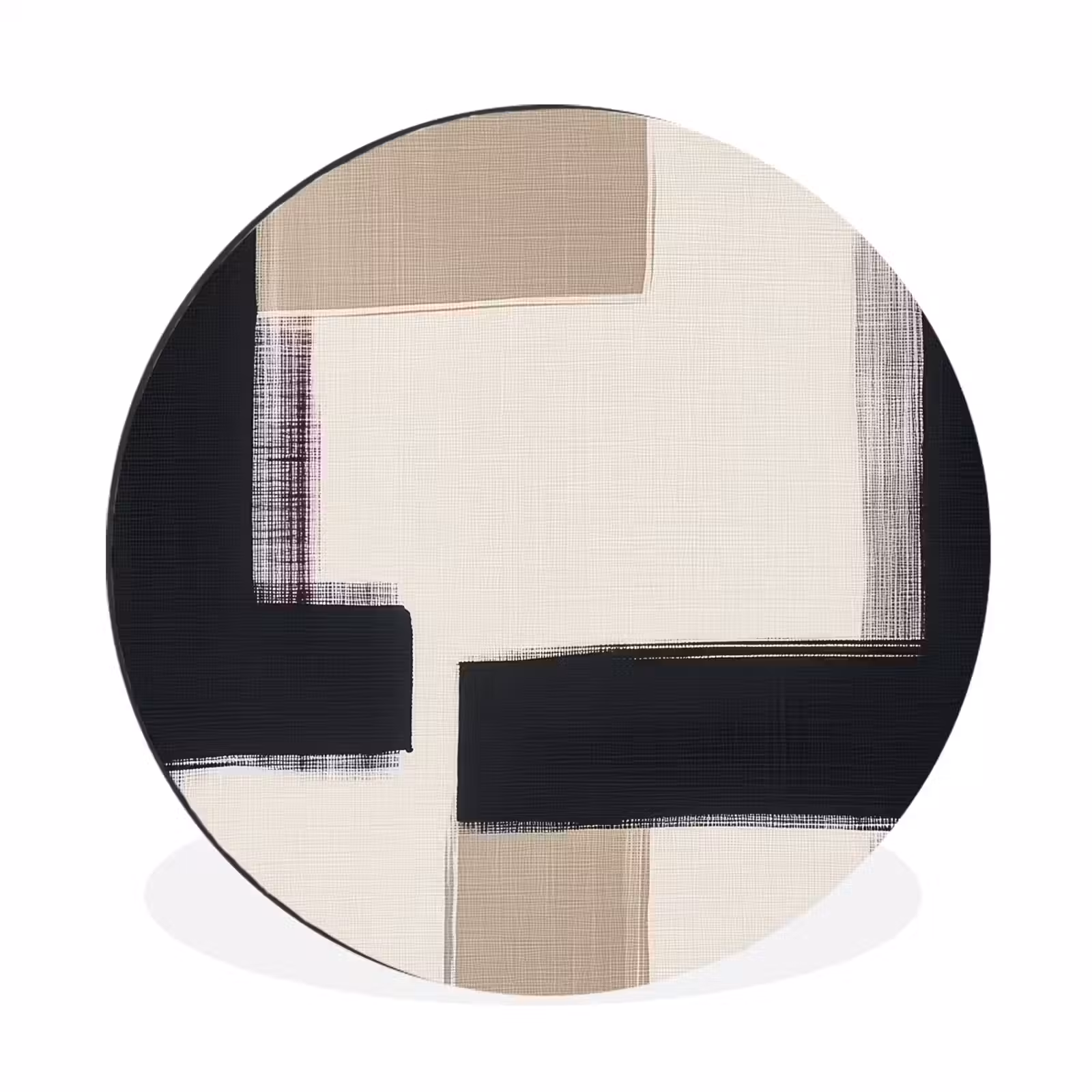 Wandcirkel - Aluminium - Zwart - Abstract - Japandi — 1