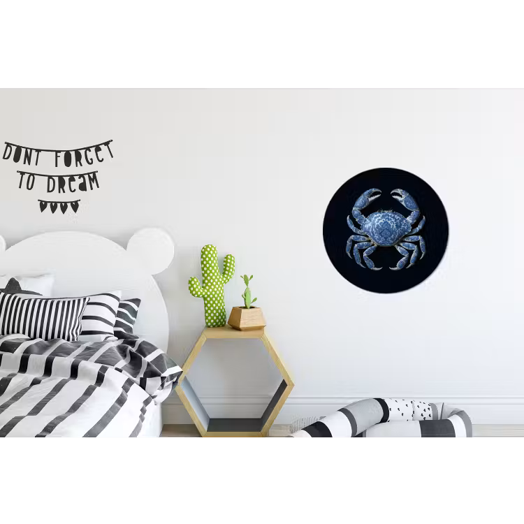Wandcirkel - Aluminium - Krab - Delfts blauw - Dieren — 5