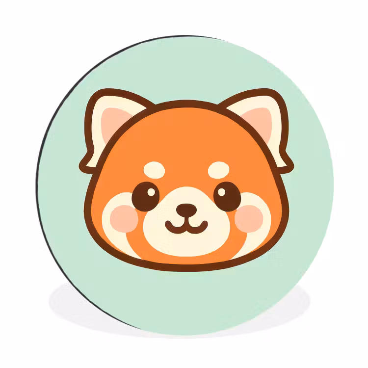 Wandcirkel - Aluminium - Rode panda - Groen - Cartoon — 1