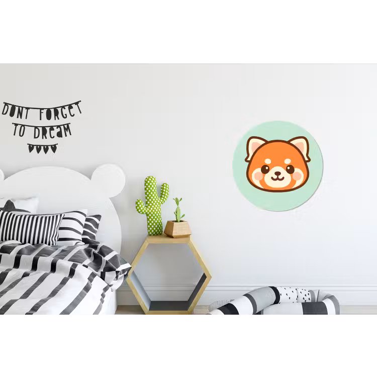 Wandcirkel - Aluminium - Rode panda - Groen - Cartoon — 5
