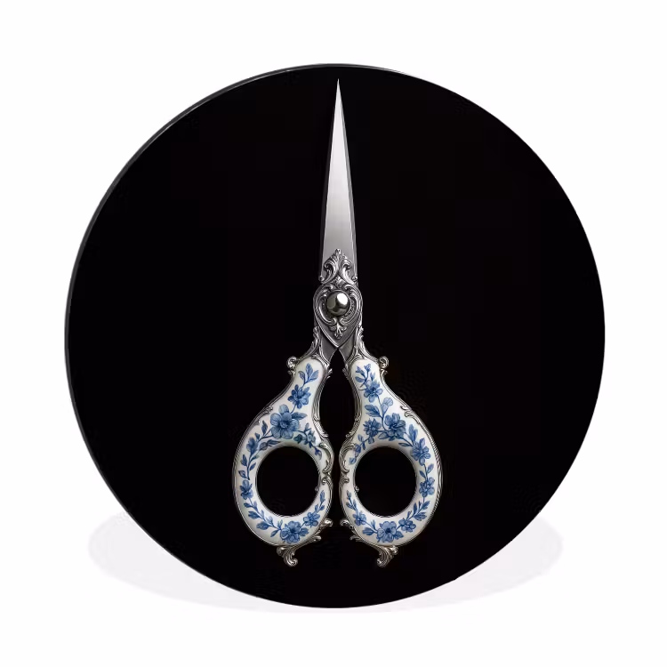 Wandcirkel - Aluminium - Schaar - Delfts blauw - Zwart — 1