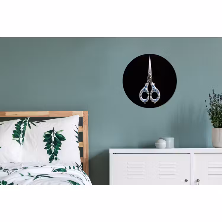 Wandcirkel - Aluminium - Schaar - Delfts blauw - Zwart — 4