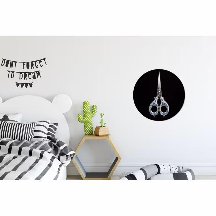 Wandcirkel - Aluminium - Schaar - Delfts blauw - Zwart — 5