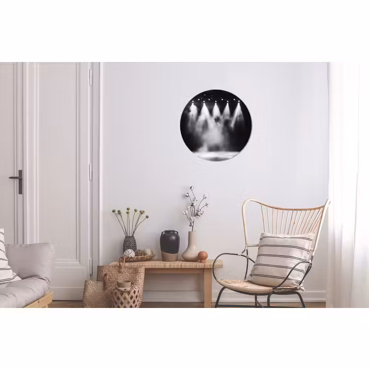 Wandcirkel - Aluminium - Theaterzaal - Mist - Spotlights - Zwart — 2