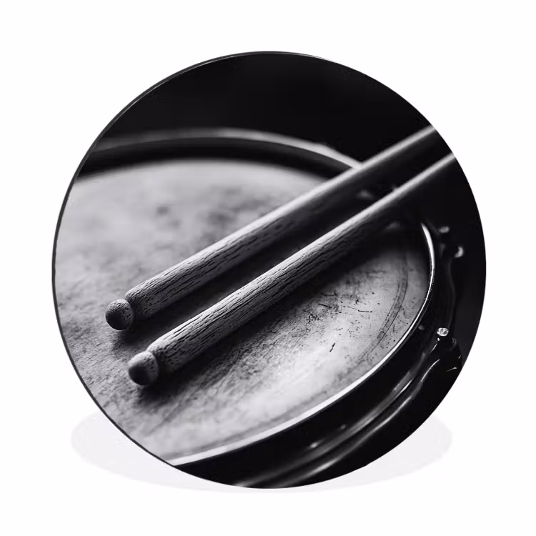 Wandcirkel - Aluminium - Trommel - Close-up - Drumstokken - Zwart — 1