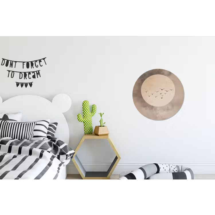 Wandcirkel - Aluminium - Vogel - Beige - Japandi — 5