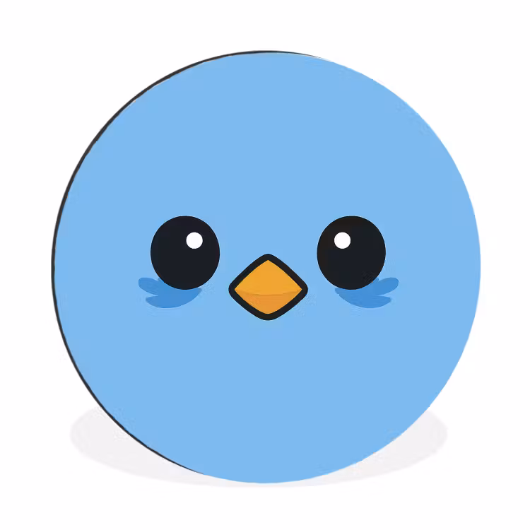 Wandcirkel - Aluminium - Vogel - Blauw - Eenvoudig — 1
