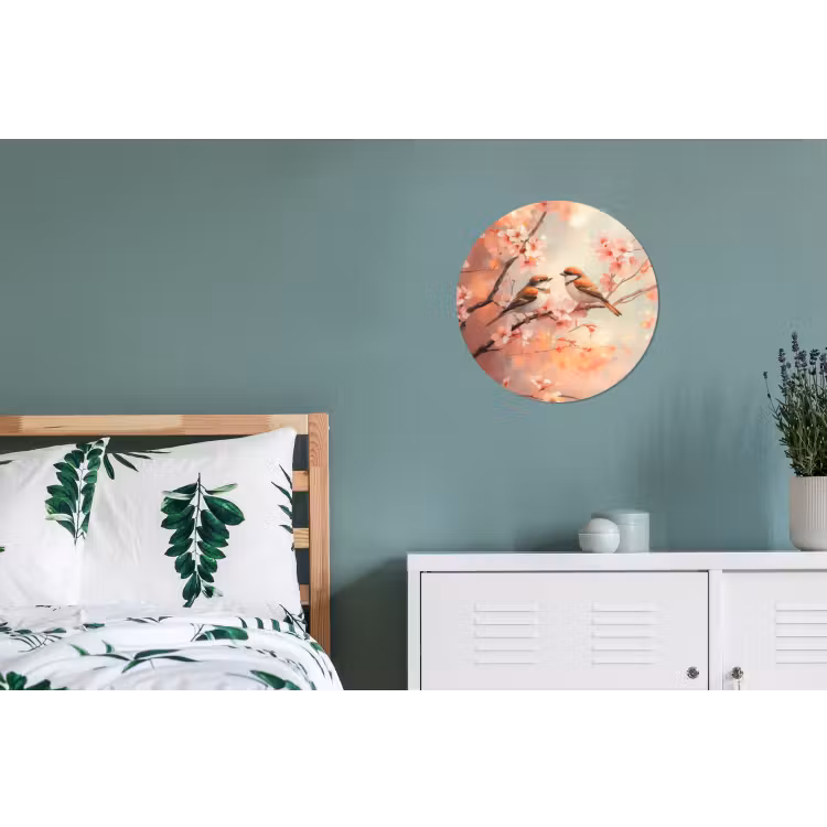 Wandcirkel - Aluminium - Vogels - Romantic - Bloesemtak — 4