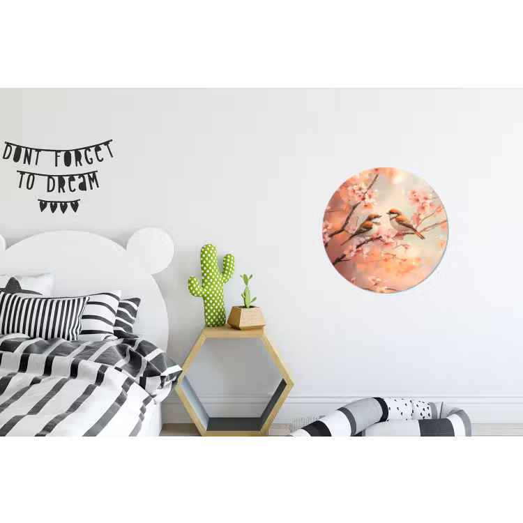 Wandcirkel - Aluminium - Vogels - Romantic - Bloesemtak — 5