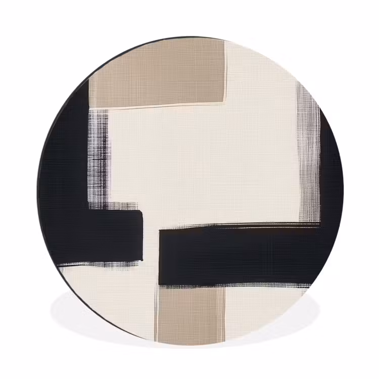 Wandcirkel - Aluminium - Zwart - Abstract - Japandi — 1