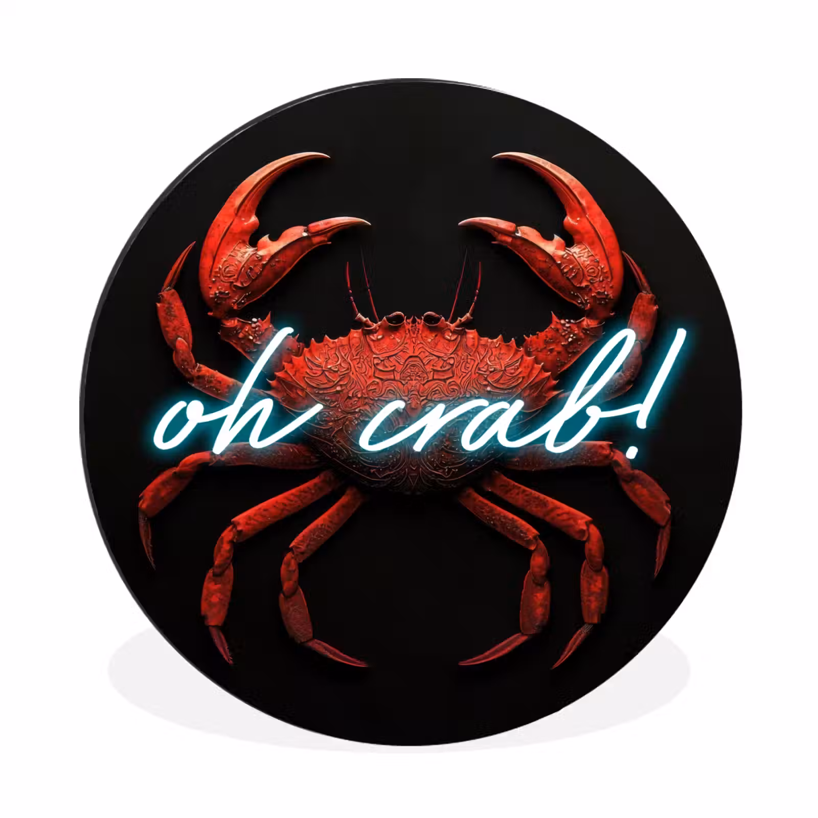 Wandcirkel - Aluminium - Krab - Rood - Neon - Quote — 1