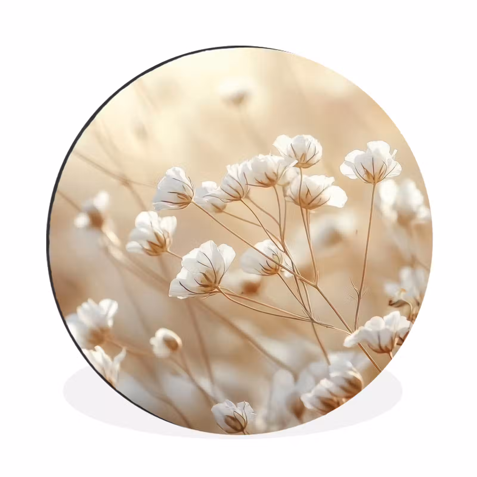 Wandcirkel - Aluminium - Wilde - Bloemen - Wit — 1
