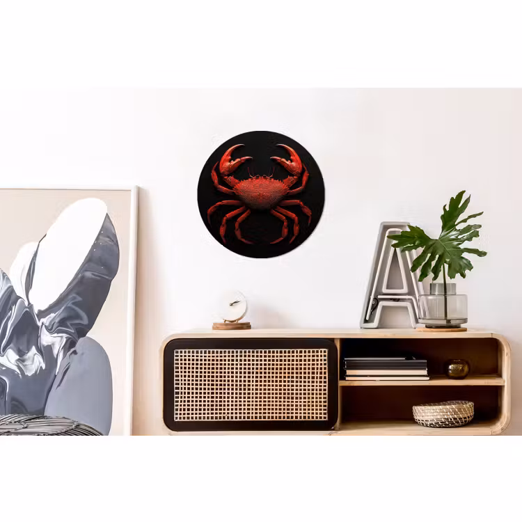 Wandcirkel - Aluminium - Krab - Rood - Vissen - Schaaldieren — 3