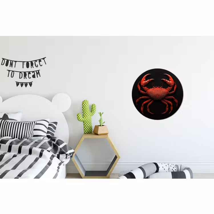 Wandcirkel - Aluminium - Krab - Rood - Vissen - Schaaldieren — 5