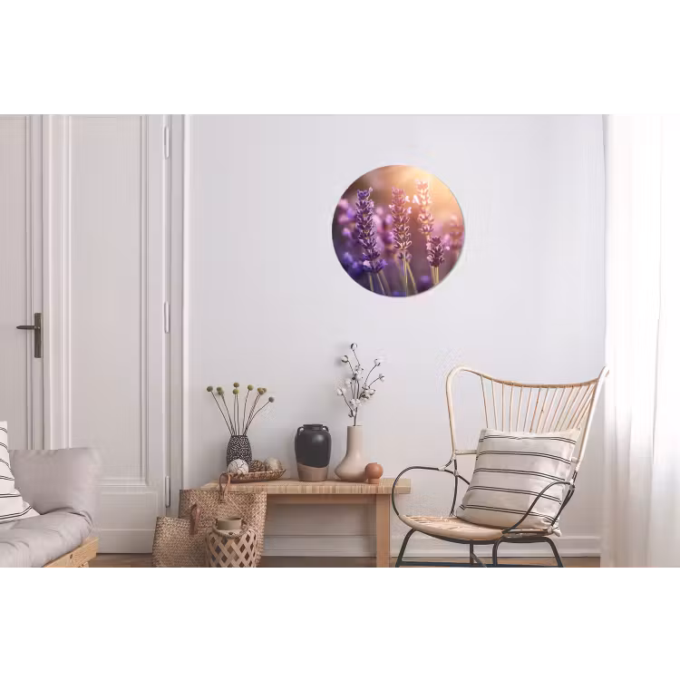 Wandcirkel - Aluminium - Lavendelbloemen - Paars - Zonlicht — 2