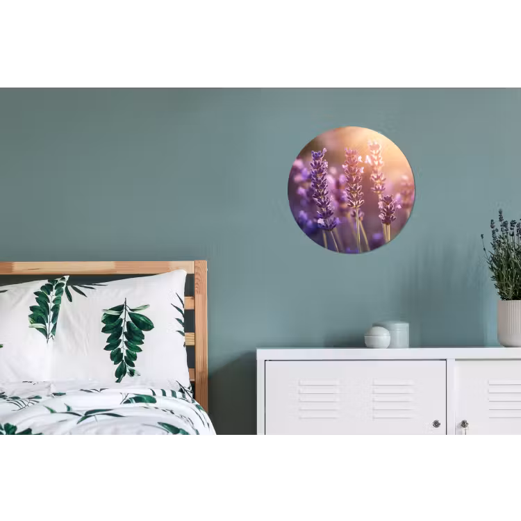 Wandcirkel - Aluminium - Lavendelbloemen - Paars - Zonlicht — 4