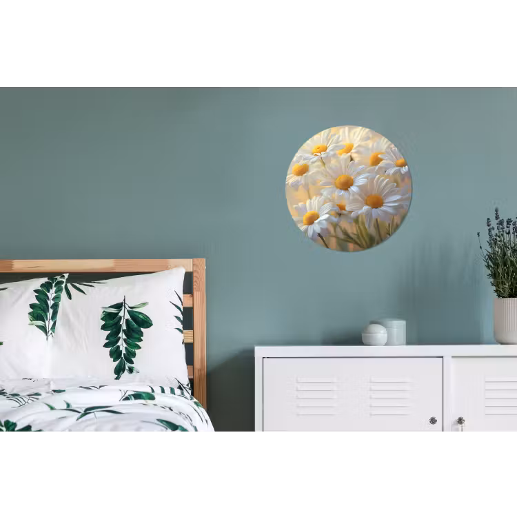 Wandcirkel - Aluminium - Madeliefjes - Wit - Zonlicht — 4