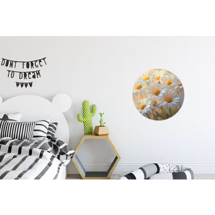 Wandcirkel - Aluminium - Madeliefjes - Wit - Zonlicht — 5