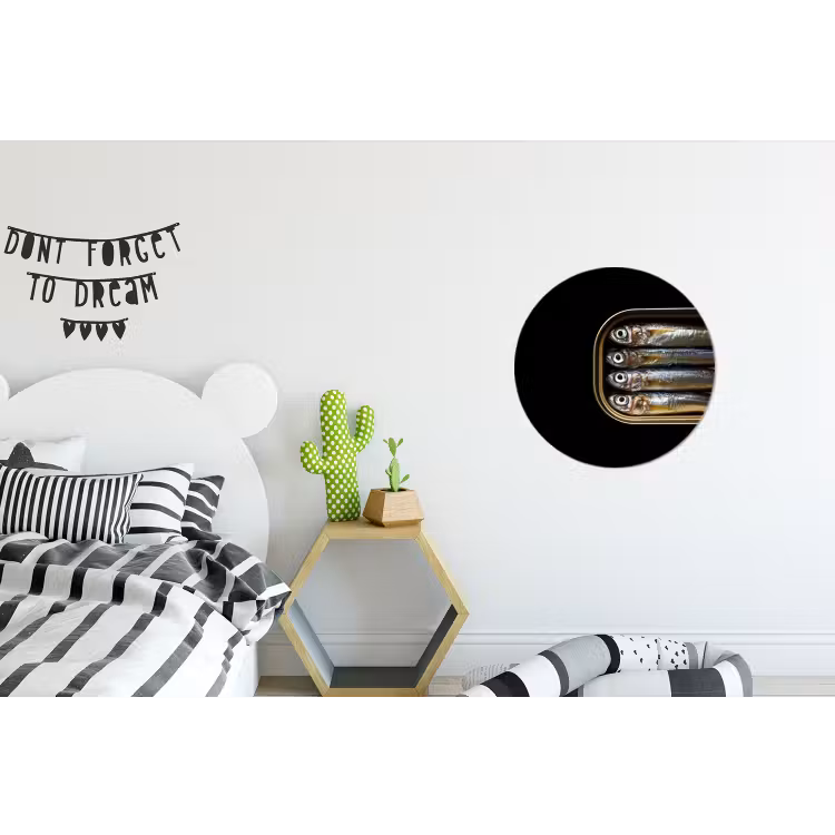Wandcirkel - Aluminium - Sardines - Blik - Zwart - Vissen — 5