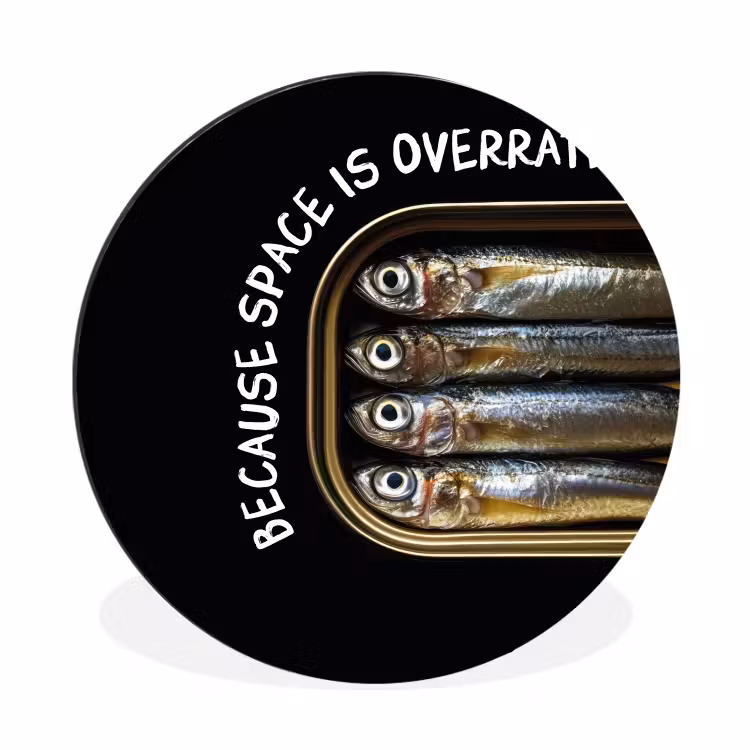 Wandcirkel - Aluminium - Sardines - Tekst - Vis - Blik — 1