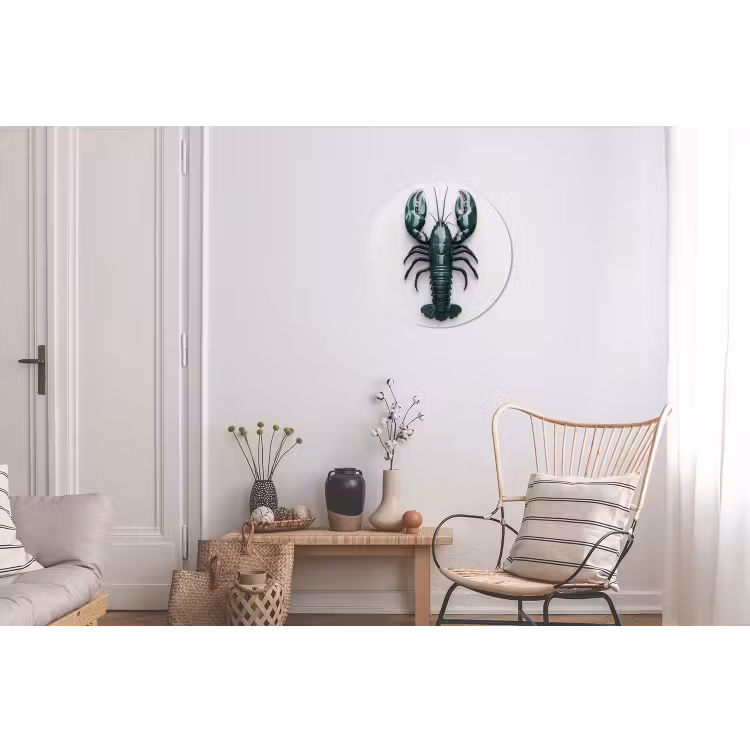 Wandcirkel - Aluminium - Kreeft - Glossier - Groen - Wit — 2