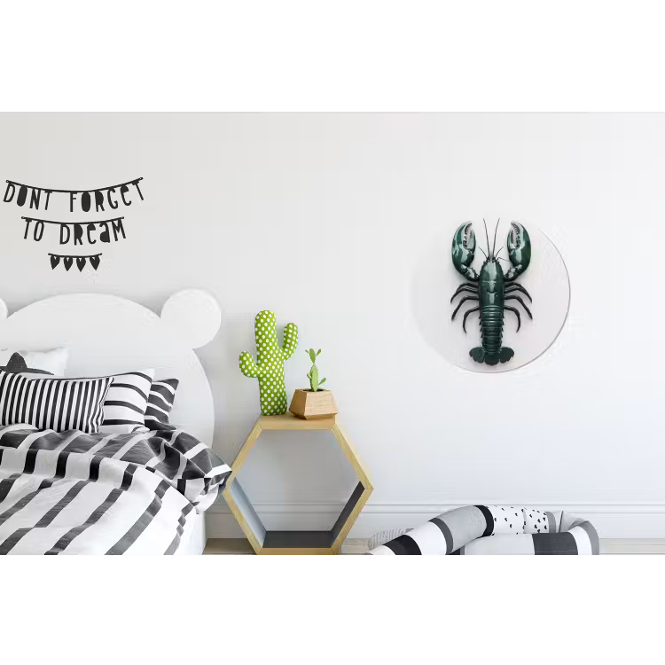 Wandcirkel - Aluminium - Kreeft - Glossier - Groen - Wit — 5