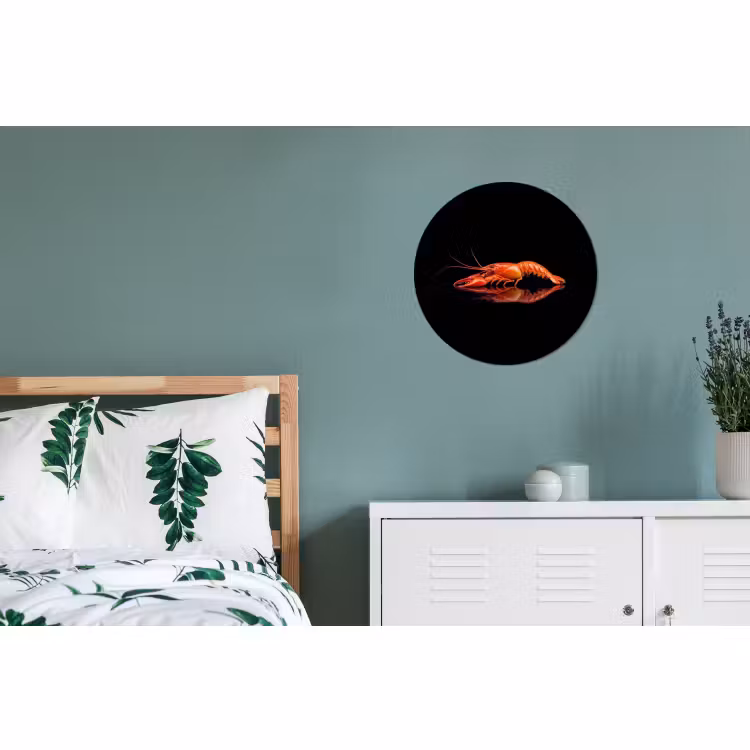 Wandcirkel - Aluminium - Kreeft - Oranje - Zwart - Opvallend — 4