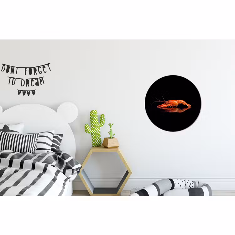 Wandcirkel - Aluminium - Kreeft - Oranje - Zwart - Opvallend — 5