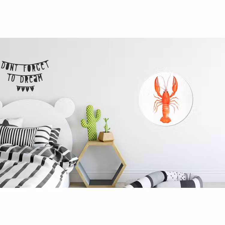 Wandcirkel - Aluminium - Kreeft - Waterverf - Aquarel - Oranje — 5