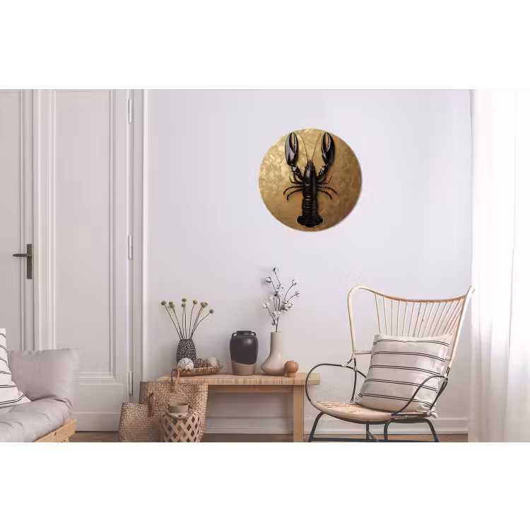 Wandcirkel - Aluminium - Kreeft - Zwart - Goud - Luxe — 2
