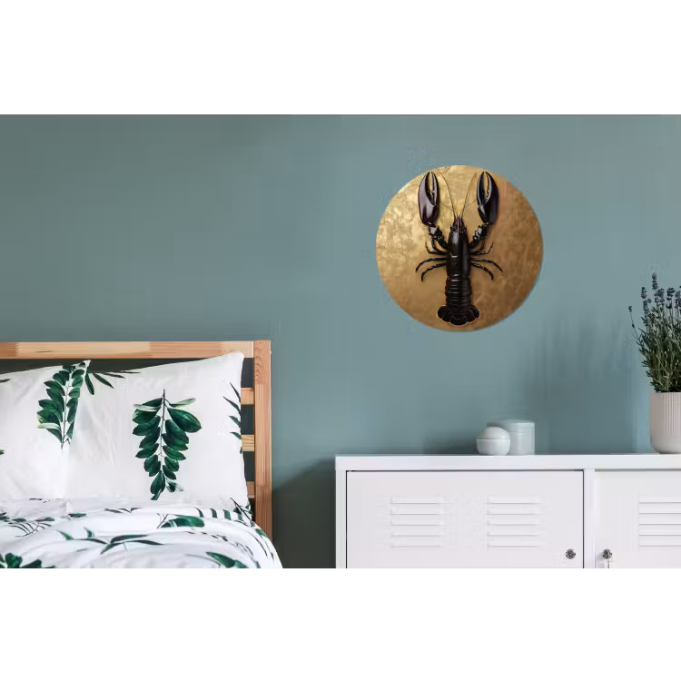 Wandcirkel - Aluminium - Kreeft - Zwart - Goud - Luxe — 4