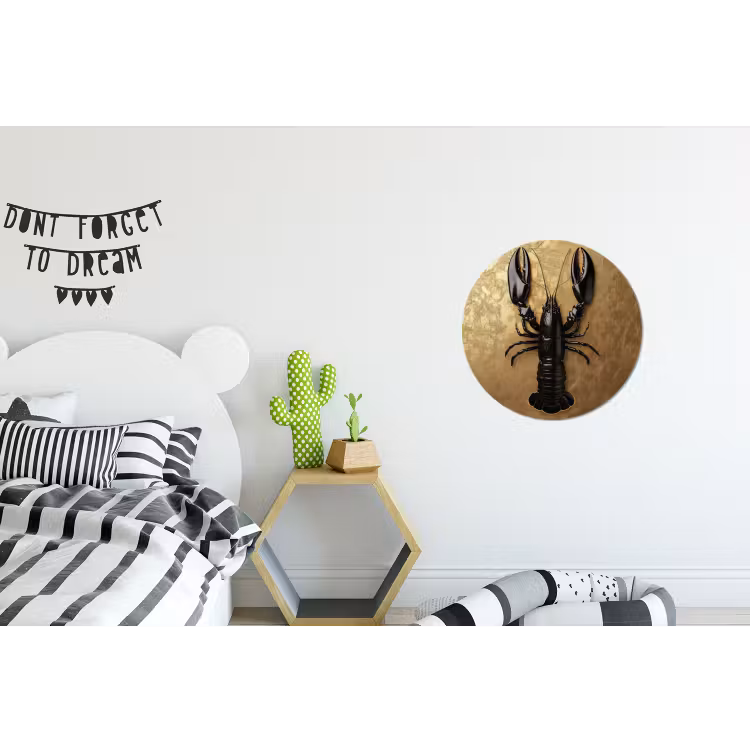 Wandcirkel - Aluminium - Kreeft - Zwart - Goud - Luxe — 5