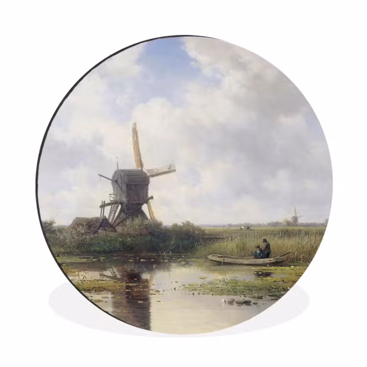 Wandcirkel - Aluminium - Molen - Willem Roelofs - Oude meesters - Kunst — 1