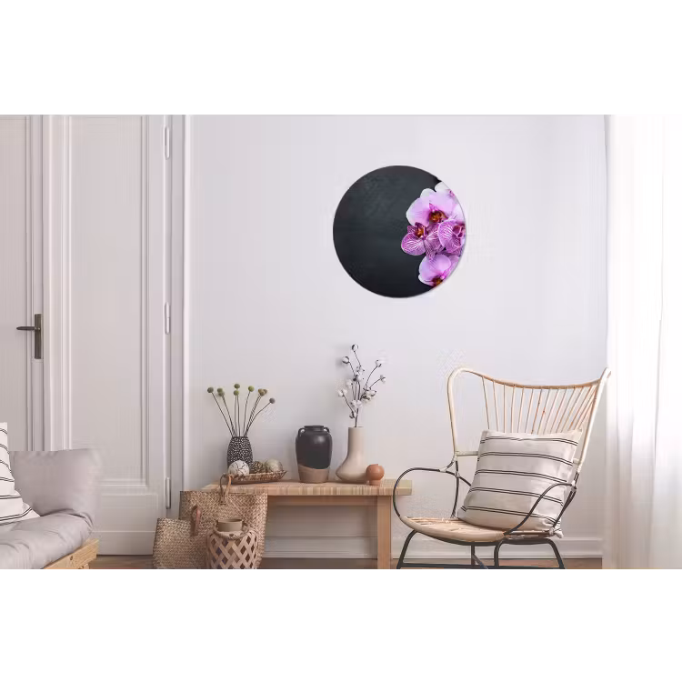 Wandcirkel - Aluminium - Orchidee - Bloemen - Roze - Flora — 2