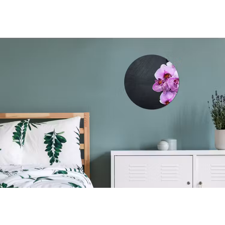 Wandcirkel - Aluminium - Orchidee - Bloemen - Roze - Flora — 4