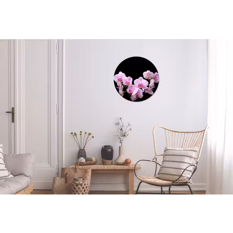 Wandcirkel - Aluminium - Orchidee - Bloemen - Roze - Flora — 2
