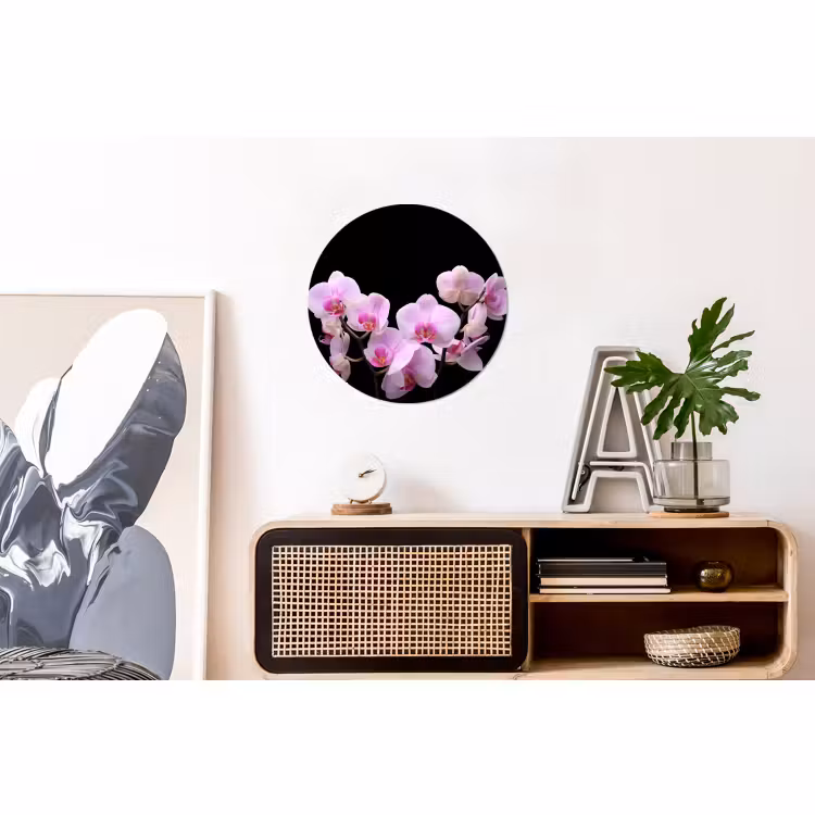 Wandcirkel - Aluminium - Orchidee - Bloemen - Roze - Flora — 3