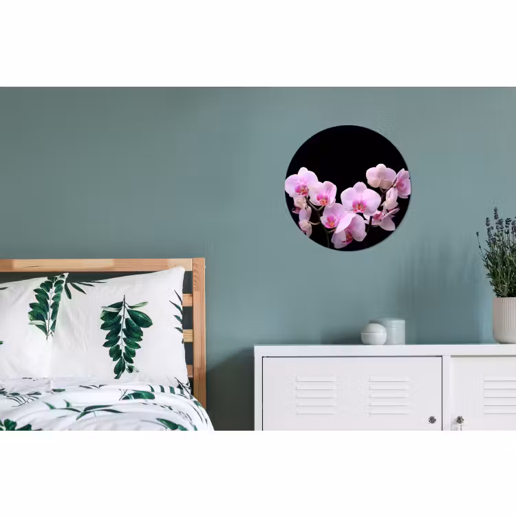 Wandcirkel - Aluminium - Orchidee - Bloemen - Roze - Flora — 4