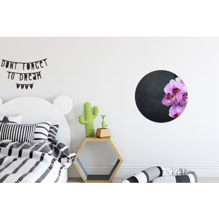 Wandcirkel - Aluminium - Orchidee - Bloemen - Roze - Flora — 5