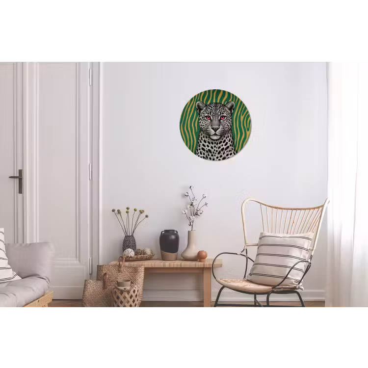 Wandcirkel - Aluminium - Panter - Zebrapatroon - Groen — 2