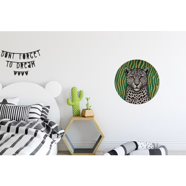 Wandcirkel - Aluminium - Panter - Zebrapatroon - Groen — 5