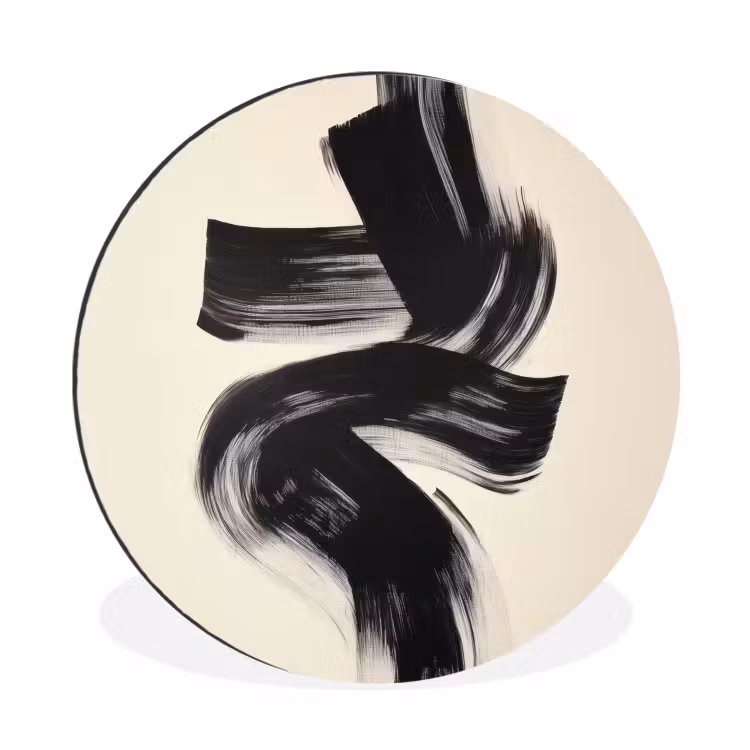 Wandcirkel - Aluminium - Strepen - Zwart - Abstract — 1