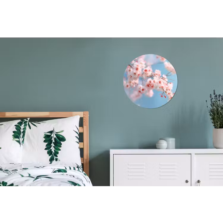 Wandcirkel - Aluminium - Takken - Bloesems - Roze — 4
