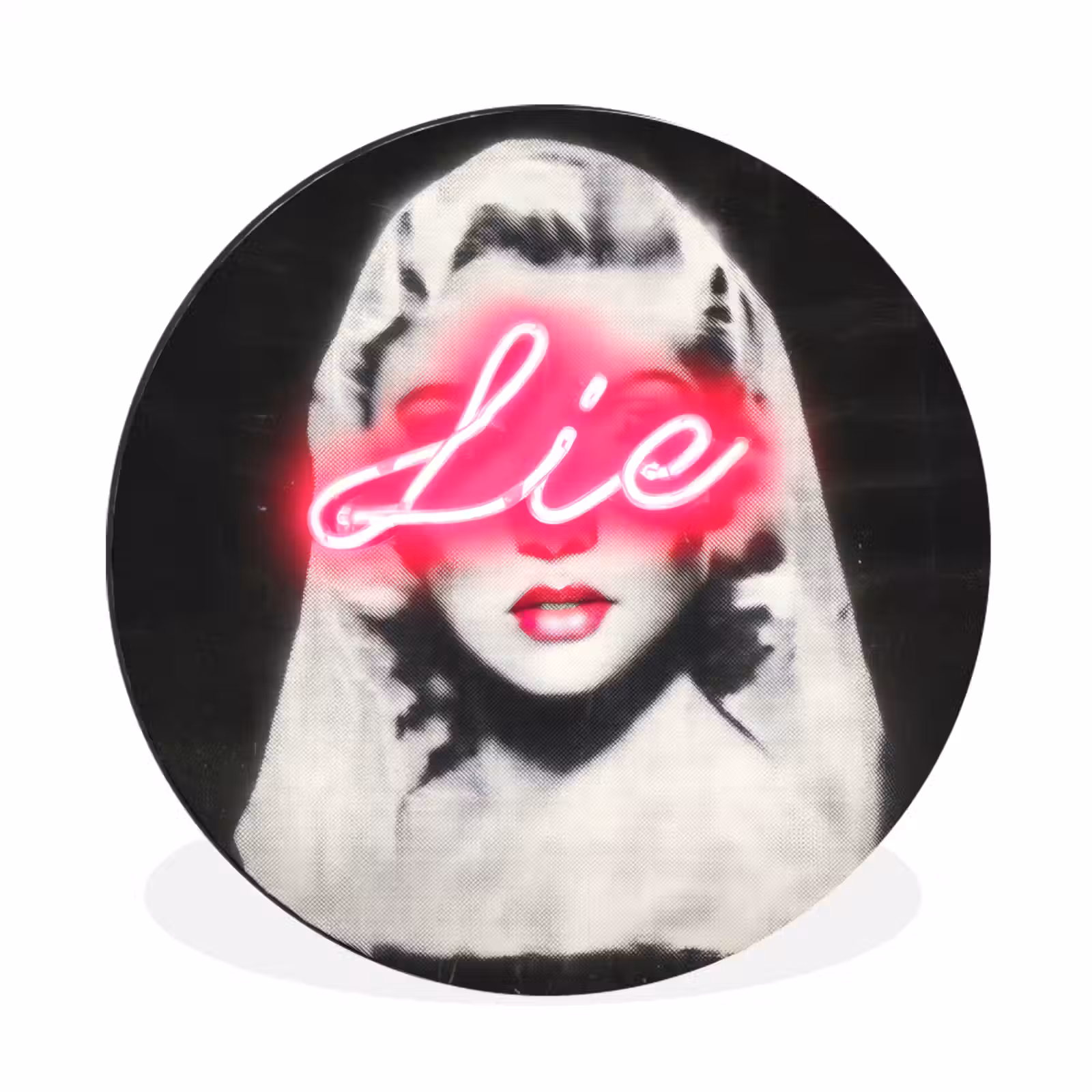 Wandcirkel - Aluminium - Neon - Letters - Vintage - Vrouw — 1